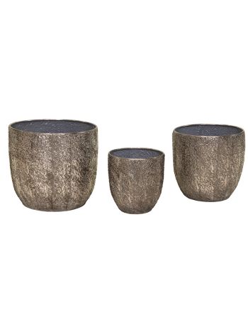 Hadad Monica fém kaspó ezüst szett 23-5x24-5-39-5x35cm S3