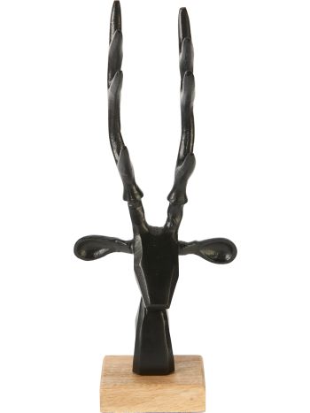 dekoratív rénszarvasfej- 14x9x34-5cm- fekete színű