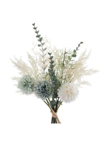 Chamonix selyemvirág csokor- 38cm magas - Kékes