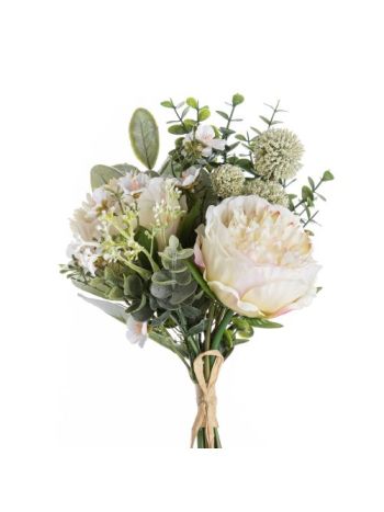 Bazsarózsa selyemvirág csokor- 37cm magas- 19cm széles