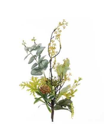 Eukaliptusz művirág csokor- 49.5cm magas - Sárga  AF021-02