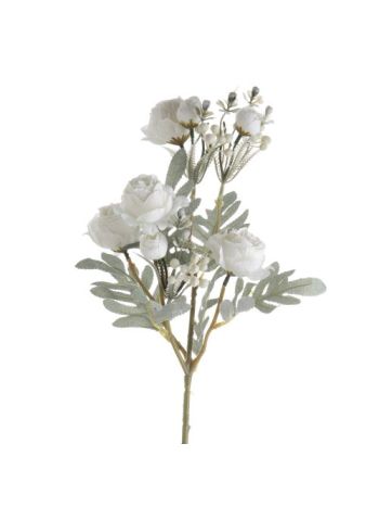 Hamvas rózsa ág- 56cm magas - Fehér  AF022-01