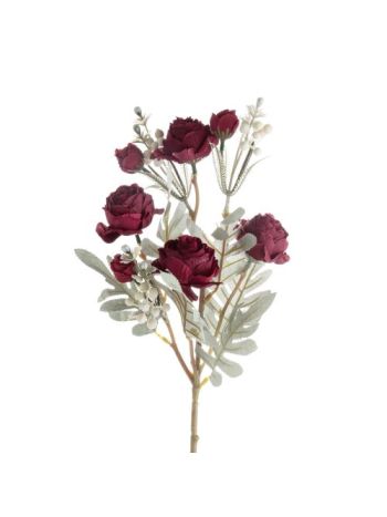 Hamvas rózsa ág- 56cm magas - Vörös  AF022-02