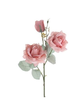 Selyemvirág rózsa ág 3 fejjel- 64.5cm magas - Rózsaszín   AF023-03