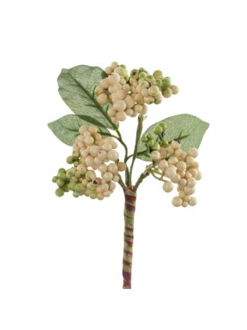 Bogyós ág- 22cm magas - Fehér  AF027-02