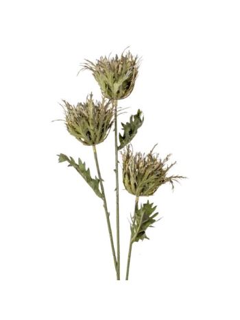 Művirág szál 3 fejjel- 67cm magas - Szürkés zöld