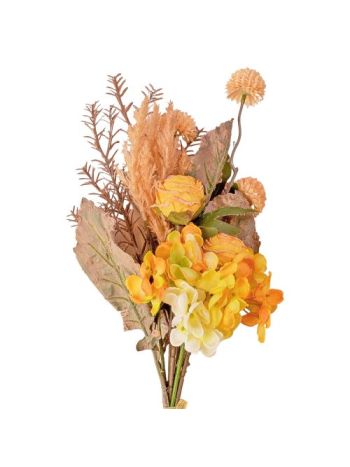 Rózsa- hortenzia- pitypang- rozmaring- pampafű kombináció - 42cm magas