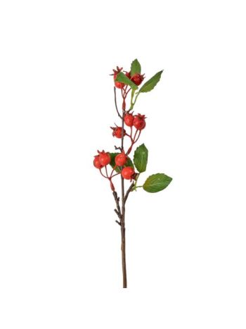 Csipkebogyó ág- 36cm magas - Piros  AF089-01