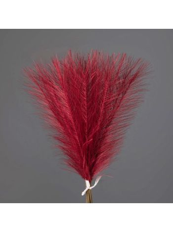 Ezüstös metál pampafű köteg- 20 szál- 45cm magas - Piros