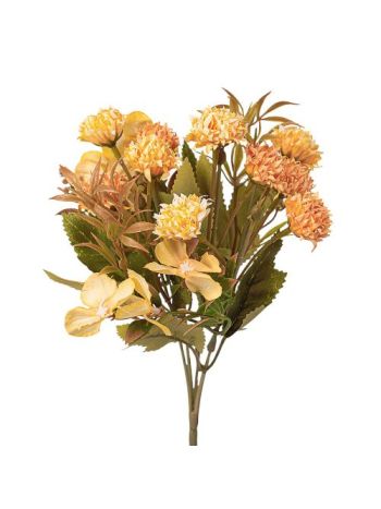 Selyemvirág csokor- 10 fejes- 28cm magas - Sárga