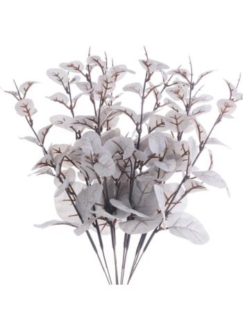 Almalevél gally köteg- 10 szál- 28cm magas - Zöldes fehér