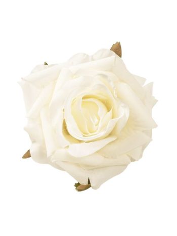 Rózsa selyemvirág fej- 8cm - Ekrü AF120-05 12db/csomag