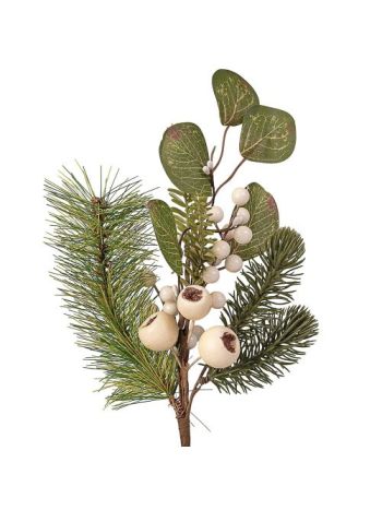 Téli ág fenyővel- levelekkel és bogyókkal- 37cm magas