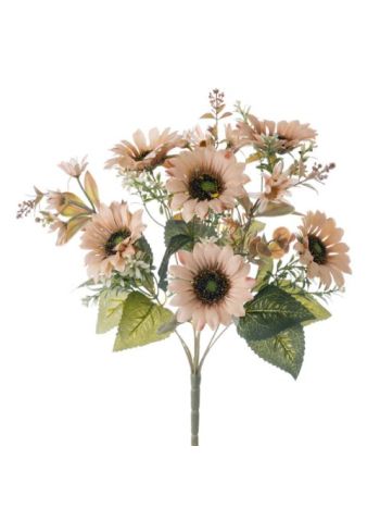 Napraforgó selyemvirág csokor- magasság: 42cm- virágfej átmérő: 9cm -