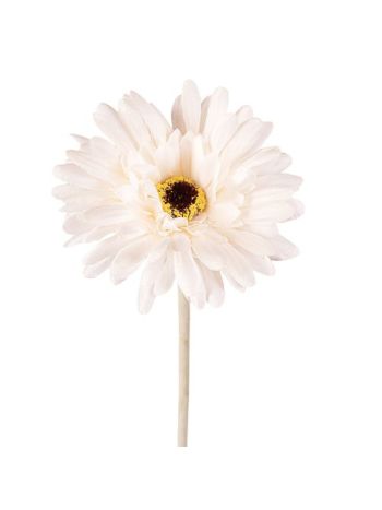 Gerbera selyemvirág szál- magasság: 55cm- virágfej átmérő: 10cm - Fehér