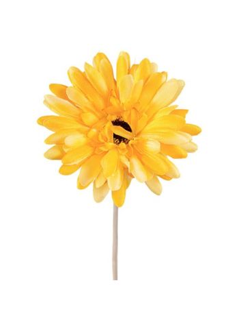 Gerbera selyemvirág szál- magasság Világos citromsárga