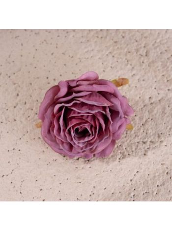 Rózsa selyemvirág fej- 7.5cm - Pinkes lila