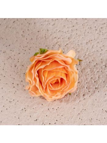 Rózsa selyemvirág fej- 7.5cm - Sárga