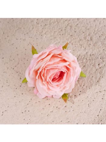 Rózsa selyemvirág fej- 7.5cm - Világos rózsaszín