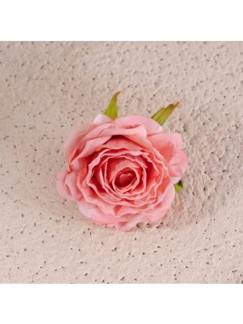 Rózsa selyemvirág fej- 7.5cm - Sötét rózsaszín