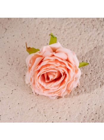 Rózsa selyemvirág fej- 7.5cm - Pezsgő