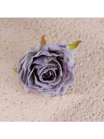 Rózsa selyemvirág fej- 7.5cm - Lila
