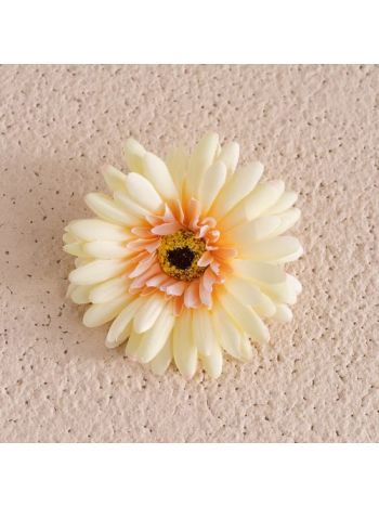 Gerbera selyemvirág fej- 9cm - Krém