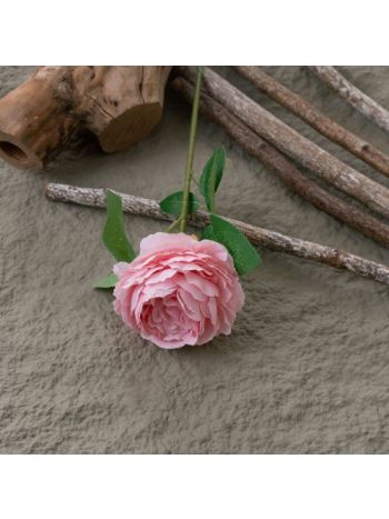 Selyemvirág rózsa szál- 28cm magas - Rózsaszín