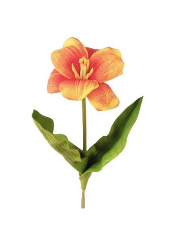 Real touch teljesen kinyílt tulipán- 44cm magas - Narancssárga