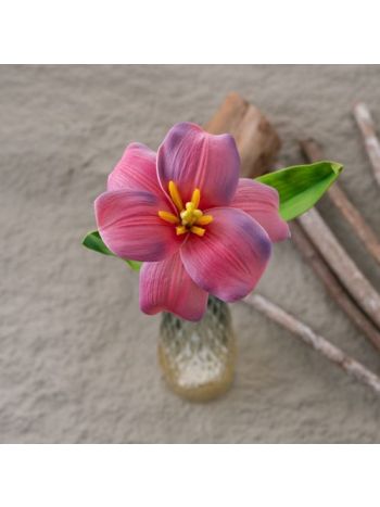 Real touch teljesen kinyílt tulipán- 44cm magas - Pinkes lila