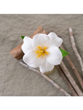 Real touch teljesen kinyílt tulipán- 44cm magas - Fehér