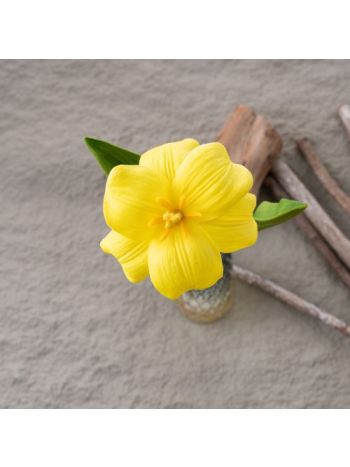 Real touch teljesen kinyílt tulipán- 44cm magas - Citromsárga