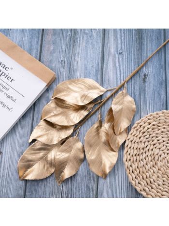 Aranyleveles dekorációs ág- 62cm magas