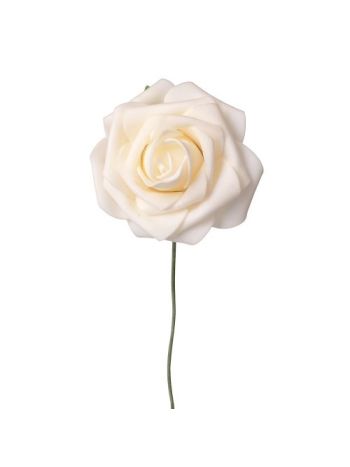 Rózsa selyemvirág szál- 23cm - Bézs
