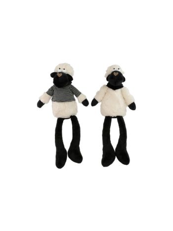 Bárány lógólábú textil 17x9x35cm fekete- fehér 2 féle