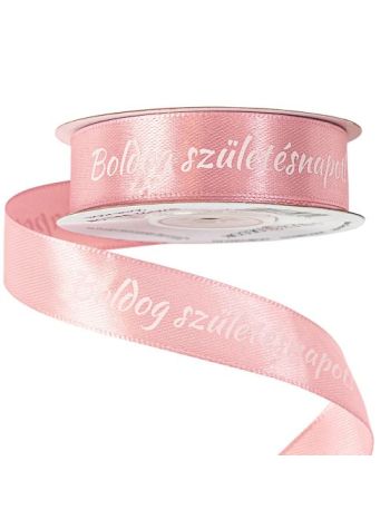 Boldog Születésnapot! feliratos szatén szalag 20mm x 20m - Mályva