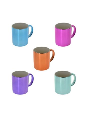 Bögre metál fényű kerámia színes 5 féle