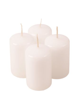 Adventi henger gyertya készlet- 8 x 5cm - Lakk fehér