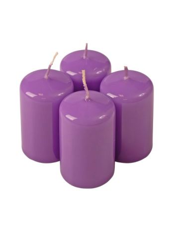 Adventi henger gyertya készlet- 8 x 5cm - Lakk lila