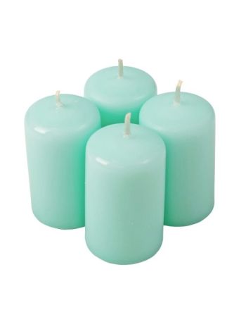Adventi henger gyertya készlet- 8 x 5cm - Világos türkizkék