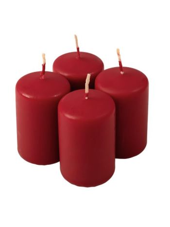 Adventi henger gyertya készlet- 8 x 5cm - Matt bordó