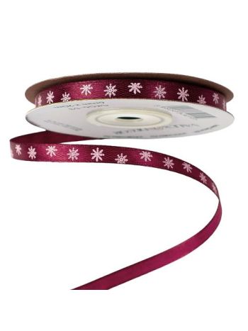 Hópelyhes szatén szalag 6mm x 20m - Wine red