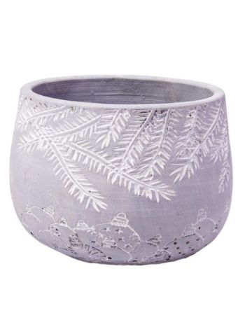 Cement kaspó- fenyőgallyas 15.5x15.5x11cm