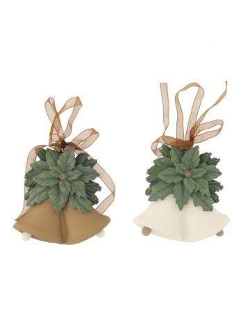 Csengő fagyallal akasztós poly 7x4x8 cm krém- barna 2 féle