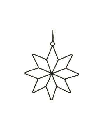 Csillag akasztós fém 14-5 cm fekete