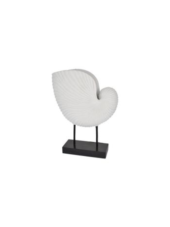 Dekoráció tengericsillaggal talppal poly 21x9x30cm fehér- fekete @