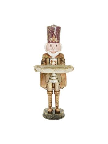 Diótörő tállal- álló poly 14.5x14.5x34.5 cm lila- rosegold