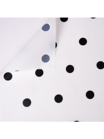 Pöttyös fólia tekercs 58cm x 10m - Fehér / Fekete