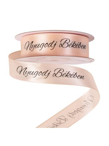 Nyugodj Békében feliratos szatén gyász szalag 20mm x 20m - Pezsgő