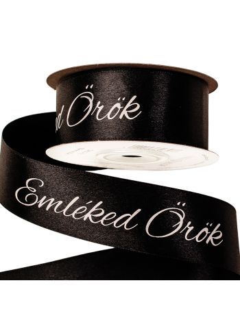 Emléked Örök feliratos szatén gyász szalag 30mm x 20m - Fekete